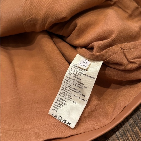 Free People Brown Maya Mod Vegan Leather Zipper Mini Skirt Size Small 4 - Picture 6 of 7